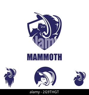 Mammoth Symbol Bundle Set Vektor-Illustrationen Stock Vektor