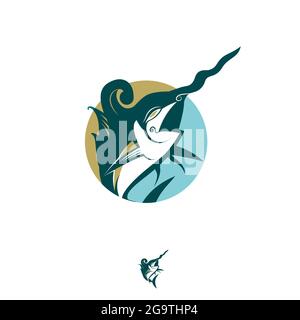 Javanesischer Schwertfisch-Symbolvektor Stock Vektor
