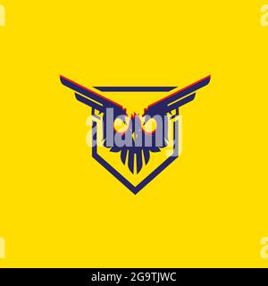 Ravenskull Vektor Illustration Emblem Stil Stock Vektor