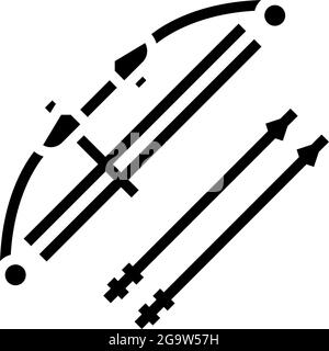 Vektor-Illustration für Glyphen-Symbole mit Pfeil und Bogen Stock Vektor