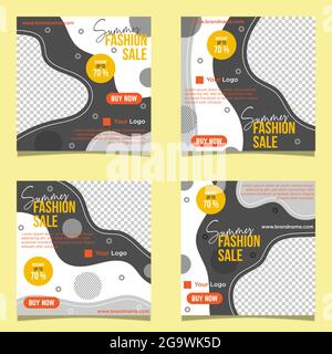 Sommer Mode Verkauf Social Media Post Banner Vorlage. Editierbare Förderung Vektor Hintergrund mit Foto-Collage Stock Vektor