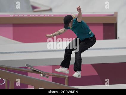 Ariake Urban Park, Tokio, Japan. Juli 2021. Wilson Haley während des Street Skateboards der Frauen bei den Olympischen Spielen im Ariake Urban Park, Tokio, Japan. Kim Price/CSM/Alamy Live News Stockfoto