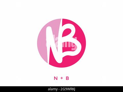 Rosa Farbe des Anfangsbuchstabens von NB Stock Vektor