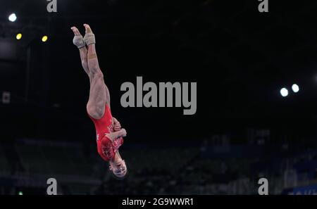 25. Juli 2021: !! Während der Qualifikation der Frauen im Kunstturnen bei den Olympischen Spielen im Ariake Gymnastik Center, Tokio, Japan. Kim Price/CSM Stockfoto