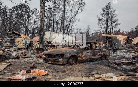 NSW Buschfeuer von 2019/ 20 - Balmoral südwestlich von Sydney Stockfoto