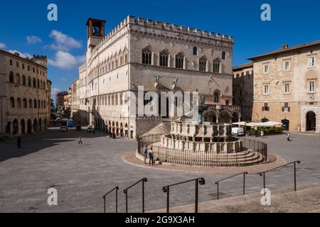 Hauptplatz in der Stadt Perugia Umbrien Italien Stockfoto