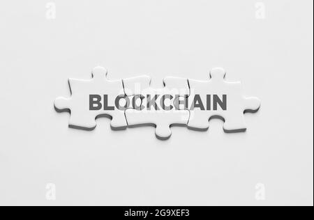 Blockchain-Technologiekonzept. Stockfoto