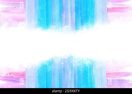 Pastellfarbe rosa und blau Strich, natürliche Grunge Aquarellfarbe Hintergrund, Illustration, abstrakte Kunst Stockfoto