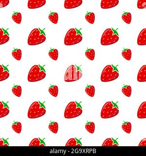 Leuchtendes Nahtmuster mit roten Erdbeeren. Erdbeere Stock Vektor