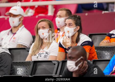 TOKIO, JAPAN - 27. JULI: Guusje Steenhuis aus den Niederlanden tritt während der Olympischen Spiele 2020 in Tokio am 27. Juli 2021 im Nippon Budokan in Tokio, Japan, an (Foto: Yannick Verhoeven/Orange Picics) NOCNSF Stockfoto