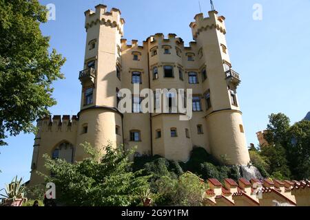 Im Vordergrund die Schlösser Neuschwannstein und Hohenschwangau Stockfoto