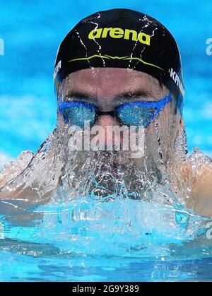 Tokio, Japan. Juli 2021. Arno Kamminga aus den Niederlanden tritt beim Halbfinale des 200-m-Brustschlages der Männer beim Schwimmen bei den Olympischen Spielen 2020 in Tokio, Japan, am 28. Juli 2021 an. Quelle: Xu Chang/Xinhua/Alamy Live News Stockfoto