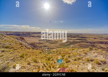 Westansicht vom Billings Gap Trail, Petrified Forest National Park, Arizona, USA Stockfoto