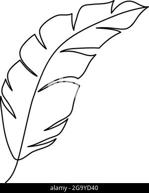 Monoline Vektor Zeichnung exotische tropische Blatt Monstera Pflanze. Bedruckbare dekorative Zimmerpflanze Konzept für Heim Wanddekor Poster Ornament. Modernes Design Stock Vektor