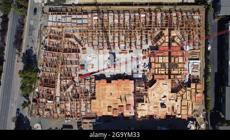 Luftaufnahme, Drohnenaufnahme der Baustelle Stockfoto