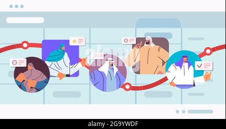 arabischer Unternehmer auf der Pfeilschaltkarte Finanzwachstum Business Development Konzept Stock Vektor