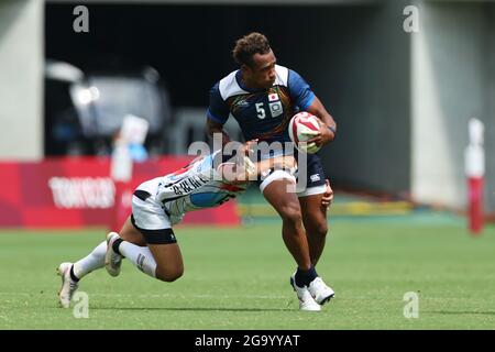 Tokio, Japan. Juli 2021. Kameli Raravou Latianara Soejima (JPN) Rugby: Männer platzieren 11-12 Spiel zwischen Korea - Japan während der Olympischen Spiele in Tokio 2020 im Tokyo Stadium in Tokio, Japan . Quelle: Yohei Osada/AFLO SPORT/Alamy Live News Stockfoto