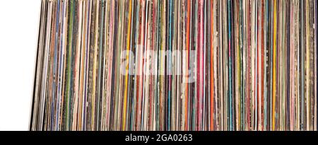 Ein Stapel alter Schallplatten. Nahaufnahmen Stockfoto