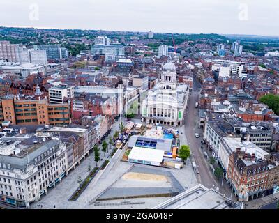 Luftbild Nottingham Stadtzentrum Stockfoto