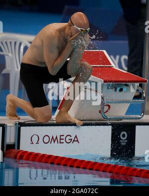 Tokio, Kanto, Japan. Juli 2021. Matti Mattsson (FIN) im Halbfinale der Männer mit 200 m Brustschwimmen während der Olympischen Sommerspiele 2020 in Tokio im Tokyo Aquatics Center. (Bild: © David McIntyre/ZUMA Press Wire) Stockfoto