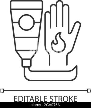 Salbe für Verbrennungen lineares Symbol Stock Vektor