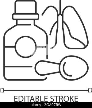 Lineares Symbol für Hustensirup Stock Vektor