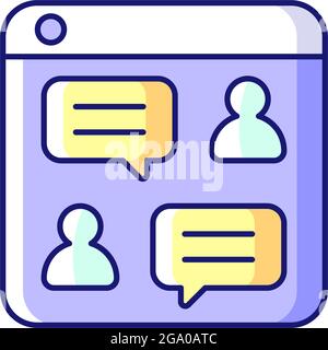 Soziale Diskussionsplattform RGB-Farbsymbol Stock Vektor