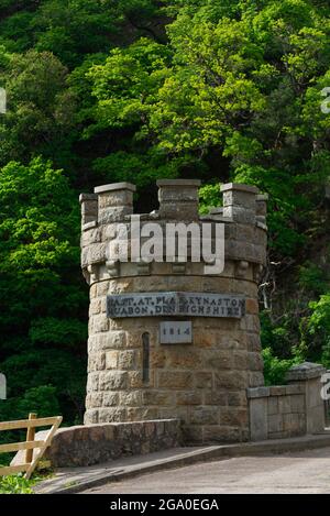 Granitarchitektur auf der Craigellachie Bridge, Moray Stockfoto