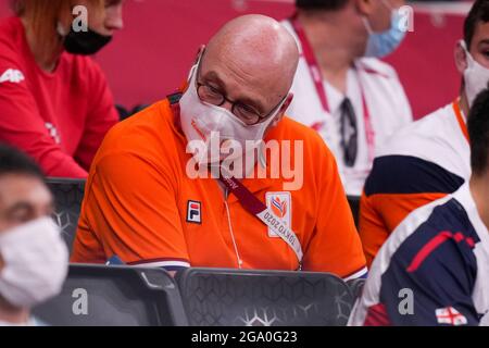 TOKIO, JAPAN - 28. JULI: Während der Medaillenzeremonie von Judo während der Olympischen Spiele 2020 in Tokio im Nippon Budokan am 28. Juli 2021 in Tokio, Japan (Foto: Yannick Verhoeven/Orange Picics) NOCNSF Stockfoto