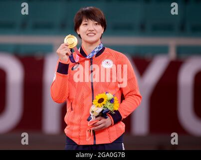 Tokio, Japan. Juli 2021. Judo: Olympia, - 70 kg, Frauen, Chizuru Arai aus Japan gewinnt Gold. Quelle: Jan Woitas/dpa/Alamy Live News Stockfoto