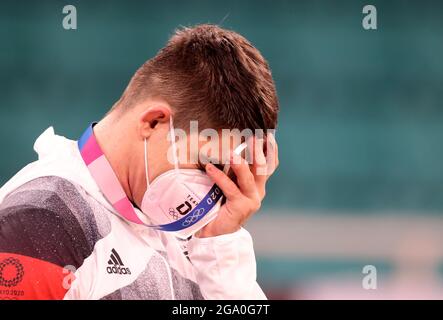 Tokio, Japan. Juli 2021. Judo: Olympia, - 90 kg, Männer, Eduard Trippel aus Deutschland mit der Silbermedaille. Quelle: Jan Woitas/dpa/Alamy Live News Stockfoto