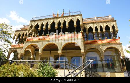 Horta Guinardó District Headquarters Building in Barcelona, Katalonien, Spanien, Europa Stockfoto