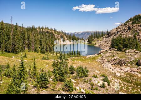 Landschaftsfotos, die während einer Wanderung in der Eagles Nest Wilderness, Colorado, aufgenommen wurden Stockfoto