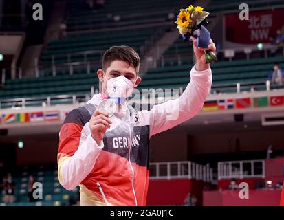 Tokio, Japan. Juli 2021. Judo: Olympia, - 90 kg, Männer, Eduard Trippel aus Deutschland mit der Silbermedaille. Quelle: Jan Woitas/dpa/Alamy Live News Stockfoto