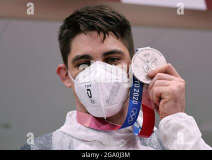 Tokio, Japan. Juli 2021. Judo: Olympia, - 90 kg, Männer, Eduard Trippel aus Deutschland mit der Silbermedaille. Quelle: Jan Woitas/dpa/Alamy Live News Stockfoto