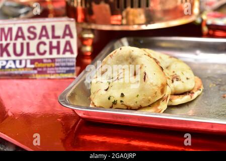 Indisches Essen kulcha, Kulcha Indisches Brot Stockfoto