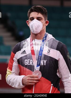 Tokio, Japan. Juli 2021. Judo: Olympia, - 90 kg, Männer, Eduard Trippel aus Deutschland mit der Silbermedaille. Quelle: Jan Woitas/dpa/Alamy Live News Stockfoto