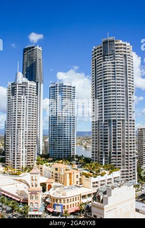 Surfers Paradise, Australien - 11 2007. April: Blick über die Surfers Paradise Gegend der Gold Coast, Queensland, Australien Stockfoto