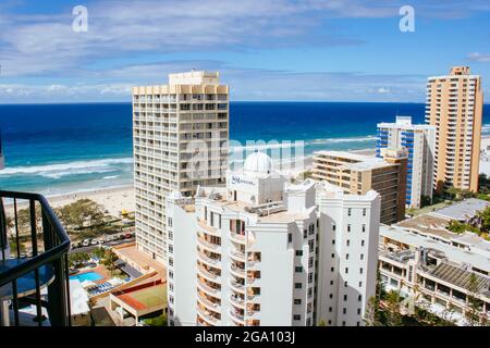 Surfers Paradise, Australien - 11 2007. April: Blick über die Surfers Paradise Gegend der Gold Coast, Queensland, Australien Stockfoto