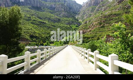 Montserrat Seilbahnbrücke, Barcelona, Katalonien, Spanien, Europa Stockfoto