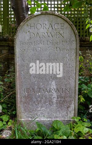 Horace Darwin Grabstein Cambridge Stockfoto