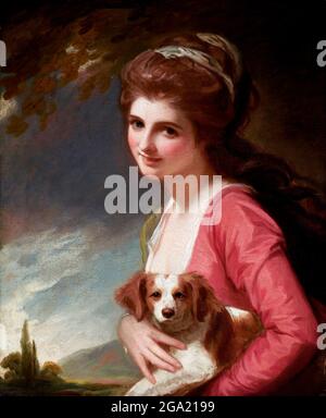 Lady Hamilton als Natur von George Romney, Öl auf Leinwand,.1782. Porträt von Emma Hamilton (1765-1815), der Geliebten von Lord Nelson und der Muse von George Romney. Stockfoto