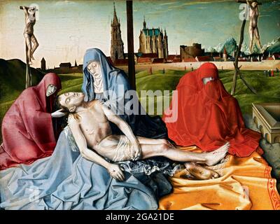 Pietà von Konrad Witz (1400/1410 -1445/1446), Tempera und Öl auf Platte, c. 1440 Stockfoto