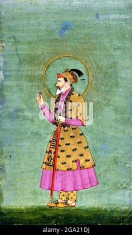 Mughal Kaiser Shahjahan, 1660-1670. Porträt des Imperators Shah Jahan (Shahab-ud-din Muhammad Khurram: 1592-1666) Stockfoto