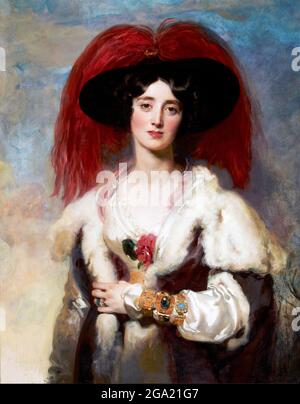 Porträt von Julia, Lady Peel (Ehefrau von Sir Robert Peel) von Sir Thomas Lawrence, Öl auf Leinwand, 1827 Stockfoto
