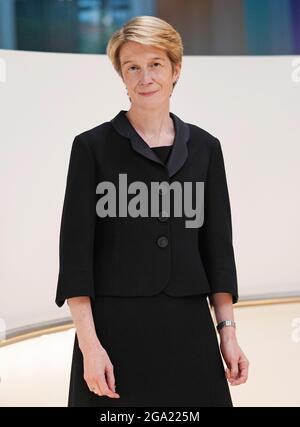 Amanda Pritchard bei einem Besuch im University College Hospital London, nach der Ankündigung ihrer Ernennung zur neuen Geschäftsführerin des NHS in England. Bilddatum: Mittwoch, 28. Juli 2021. Stockfoto