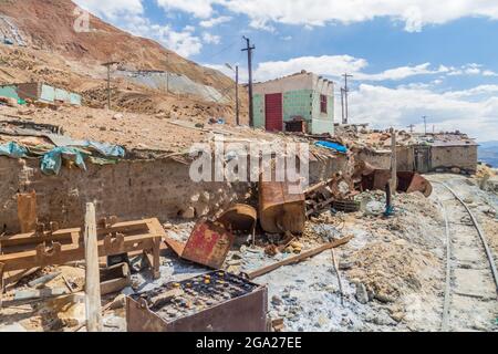 Eingang zur Mine Cerro Rico in Potosi, Bolivien. Stockfoto