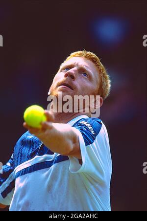 Boris Becker (GER) beim Wimbledon 1995. Stockfoto