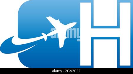 Buchstabe H mit Ebene Logo Symbol Design Vektor Illustration Stock Vektor