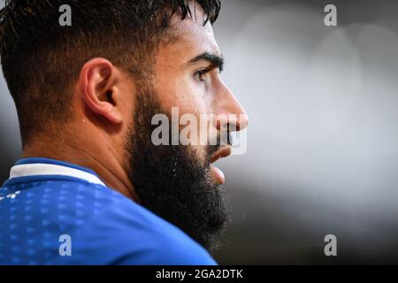 DERBY, GROSSBRITANNIEN. 28. JULI Nabil Fekir von Real Betis während des Vorsaison-Freundschaftsspiel zwischen Derby County und Real Betis Balompi im Pride Park, Derby am Mittwoch, 28. Juli 2021. (Kredit: Jon Hobley | MI News) Kredit: MI Nachrichten & Sport /Alamy Live News Stockfoto